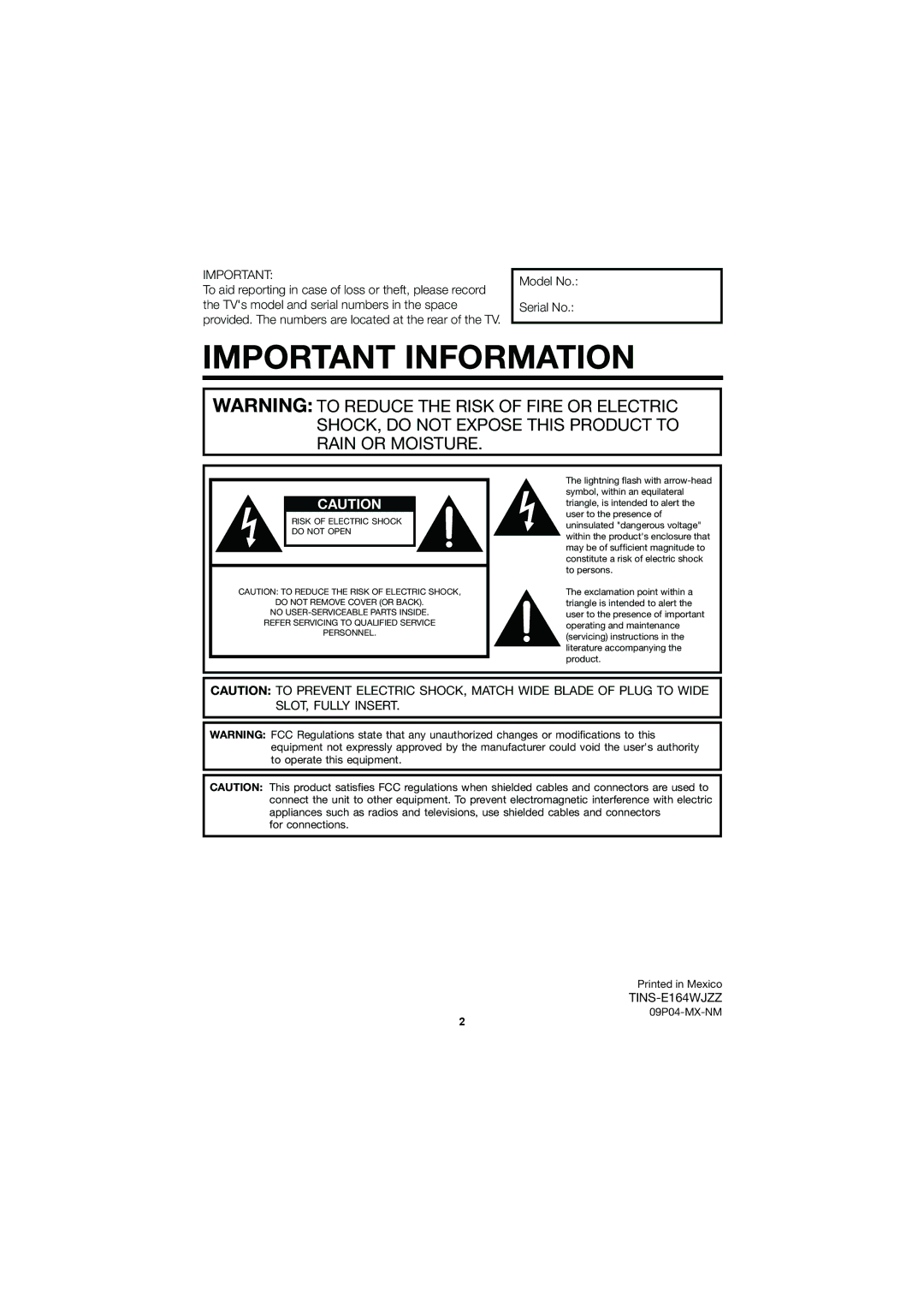 Sharp LC-C3237UT operation manual For connections, 09P04-MX-NM 