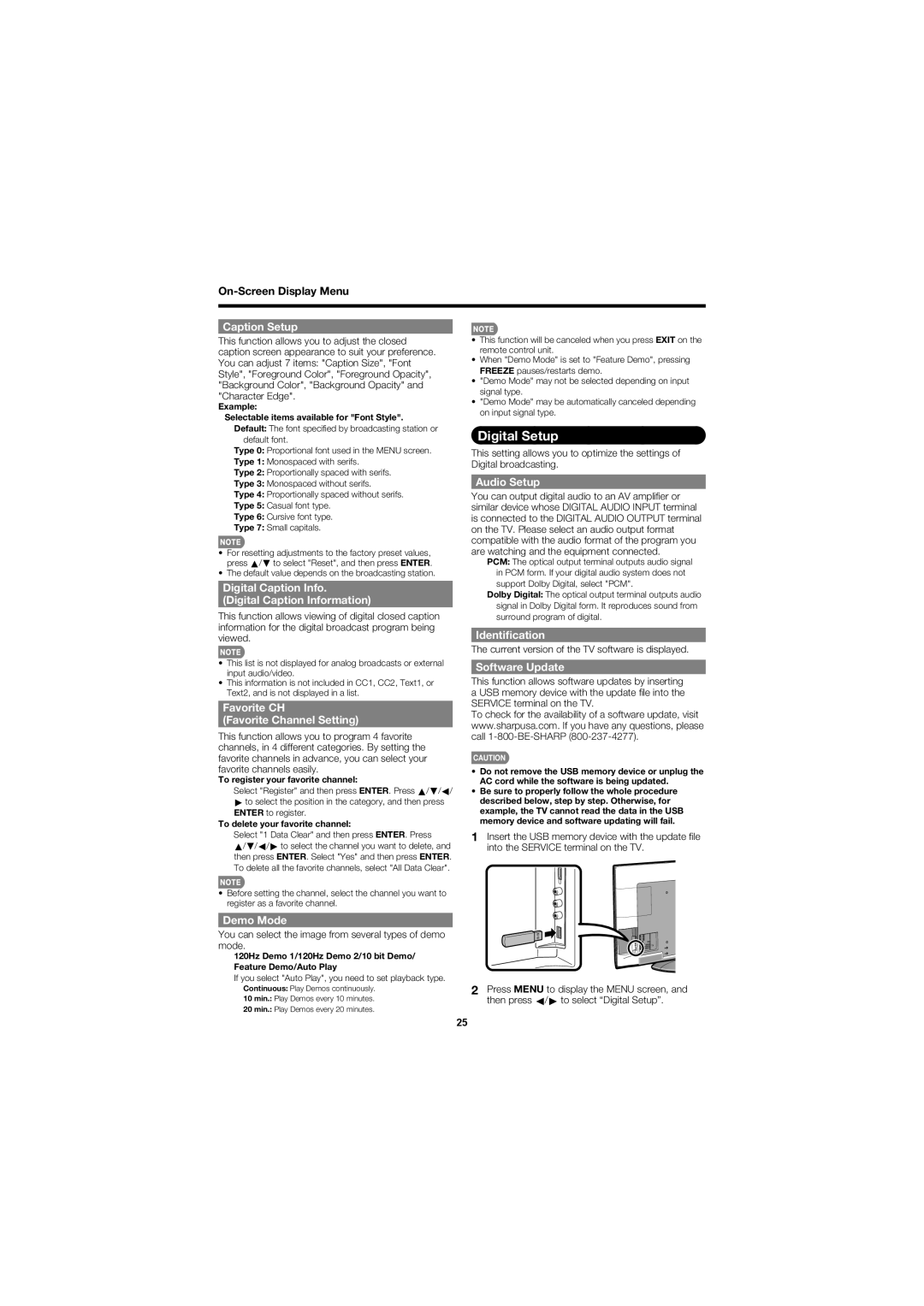 Sharp LC-C5277UN operation manual Digital Setup 