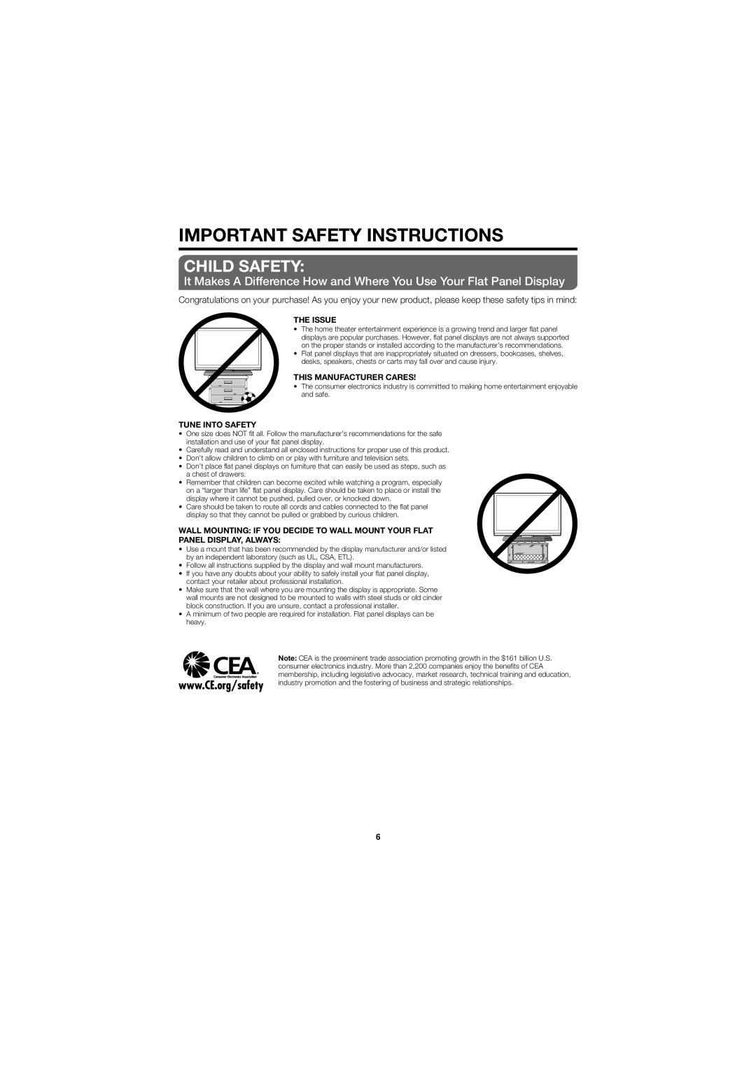 Sharp LC-C5277UN operation manual Issue, This Manufacturer Cares, Tune Into Safety 