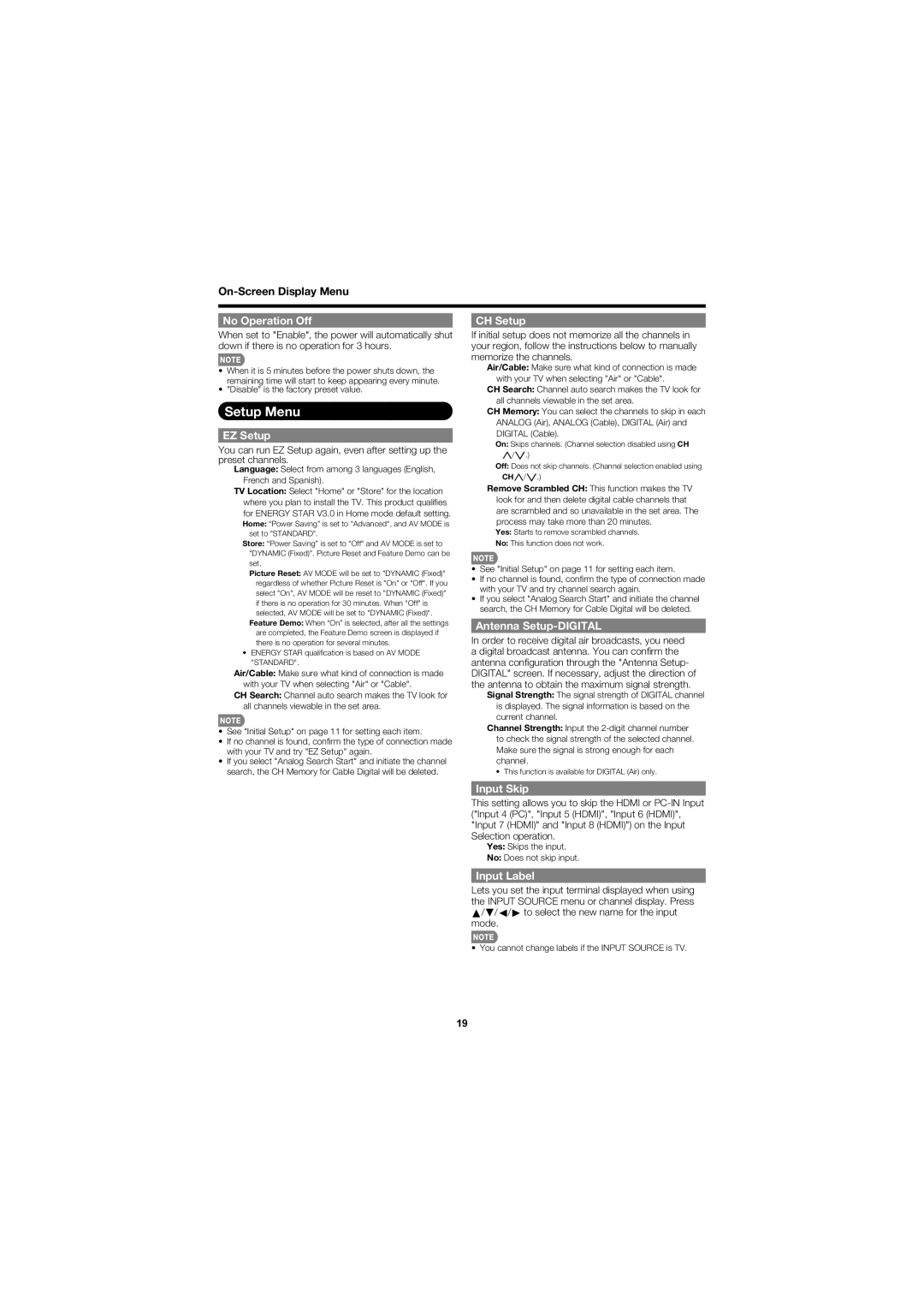 Sharp LC-C6577UM, LC-C6077UN operation manual Setup Menu 