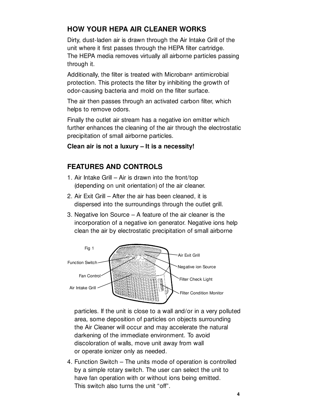 Sharp LC1060, LC1460, LC0760 manual HOW Your Hepa AIR Cleaner Works, Features and Controls 