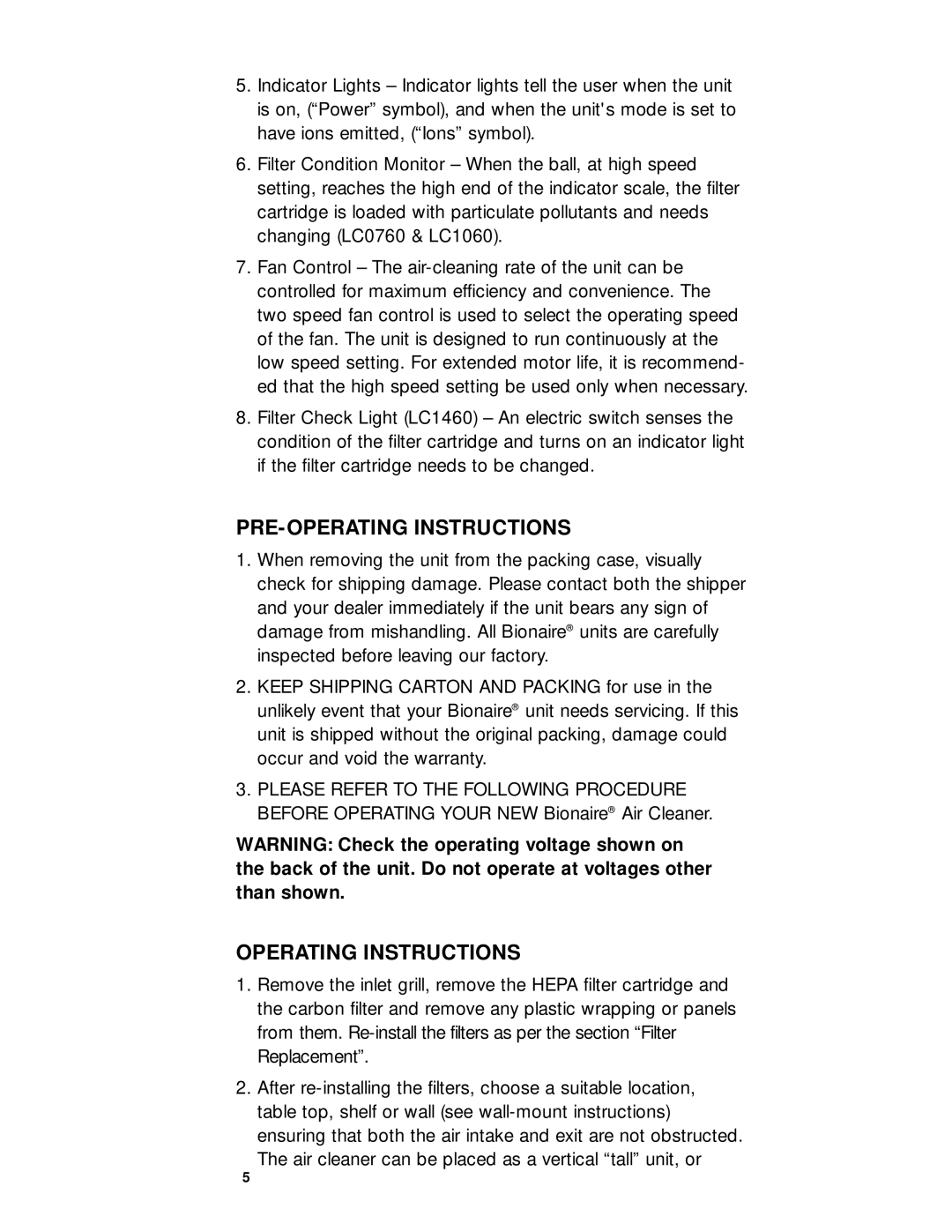 Sharp LC0760, LC1460, LC1060 manual PRE-OPERATING Instructions, Operating Instructions 