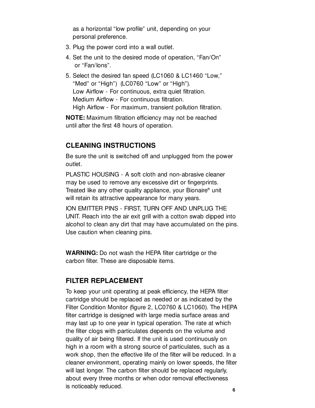 Sharp LC1460, LC1060, LC0760 manual Cleaning Instructions, Filter Replacement 