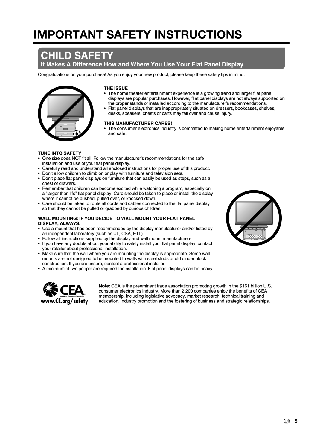 Sharp LC42SB45U operation manual Important Safety Instructions 