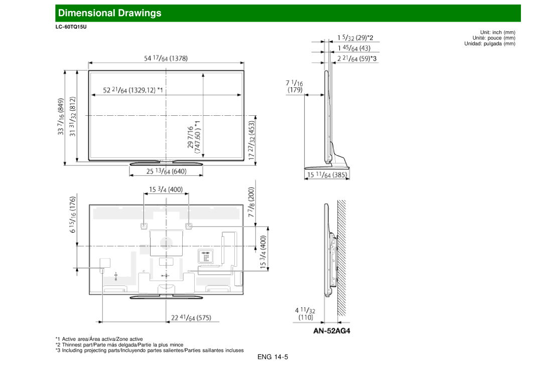 Sharp LC60EQ10U manual LC-60TQ15U 