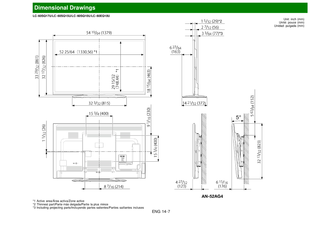 Sharp LC60EQ10U manual LC-60SQ17U/LC-60SQ15U/LC-60SQ10U/LC-60EQ10U 