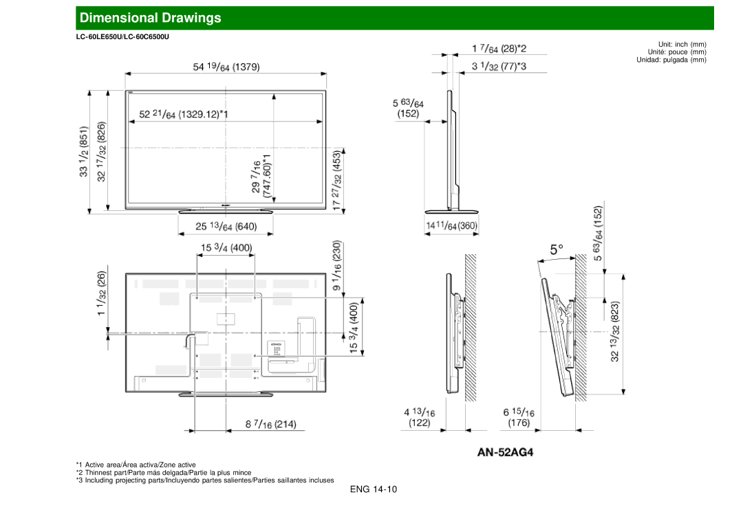 Sharp LC60EQ10U manual LC-60LE650U/LC-60C6500U 