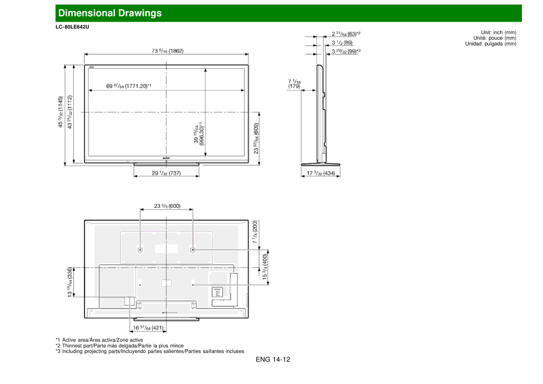 Sharp LC60EQ10U manual LC-80LE642U 