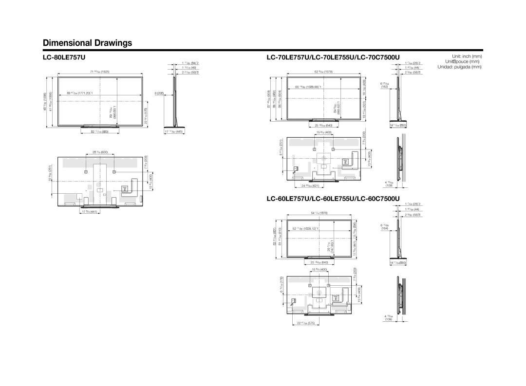 Sharp LC70LE655U operation manual LC-80LE757U LC-70LE757U/LC-70LE755U/LC-70C7500U, LC-60LE757U/LC-60LE755U/LC-60C7500U 