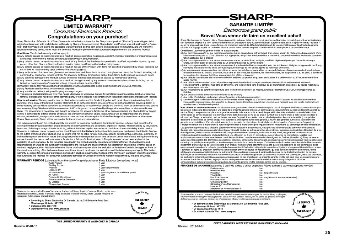 Sharp LC60UQ17U, LC70SQ15U, LC60SQ15U, LC70EQ10U, LC60EQ10U, LC70UQ17U, LC80UQ17U setup guide 