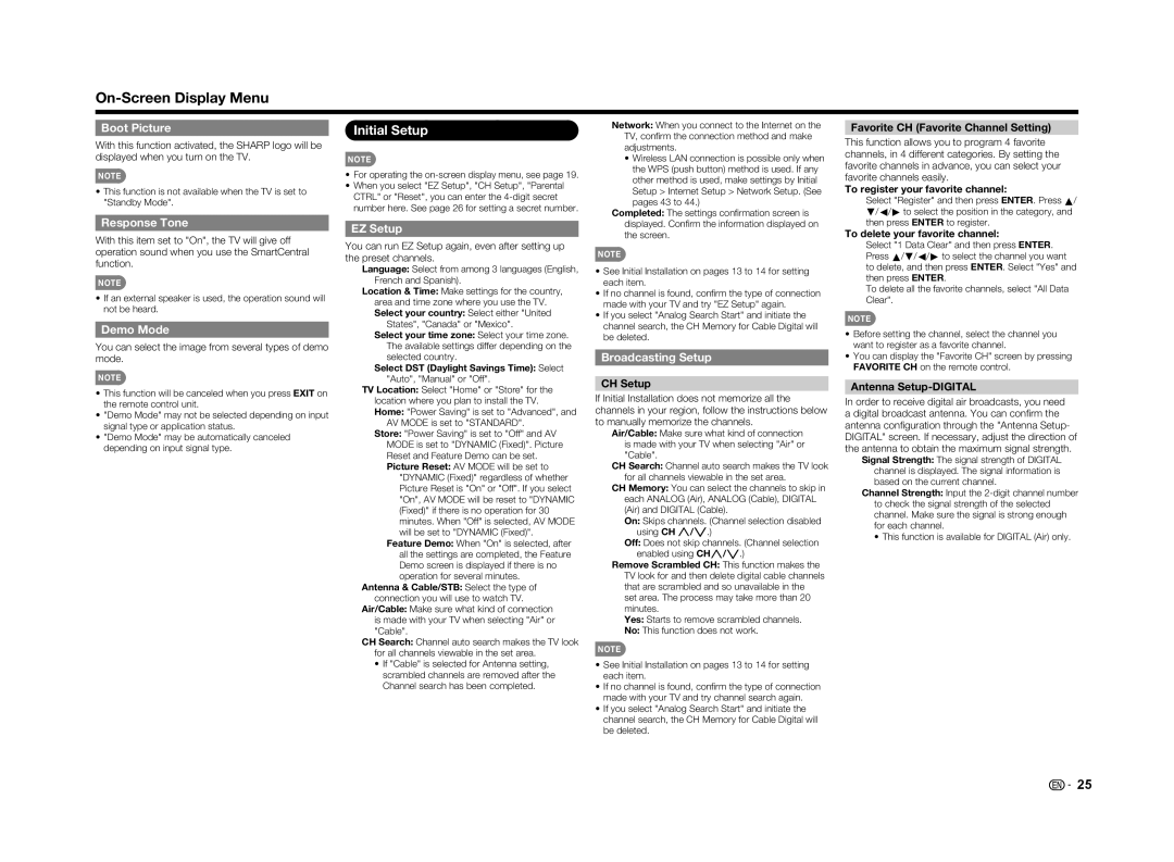 Sharp LC-70UD1U, LC70UD1U operation manual Initial Setup 