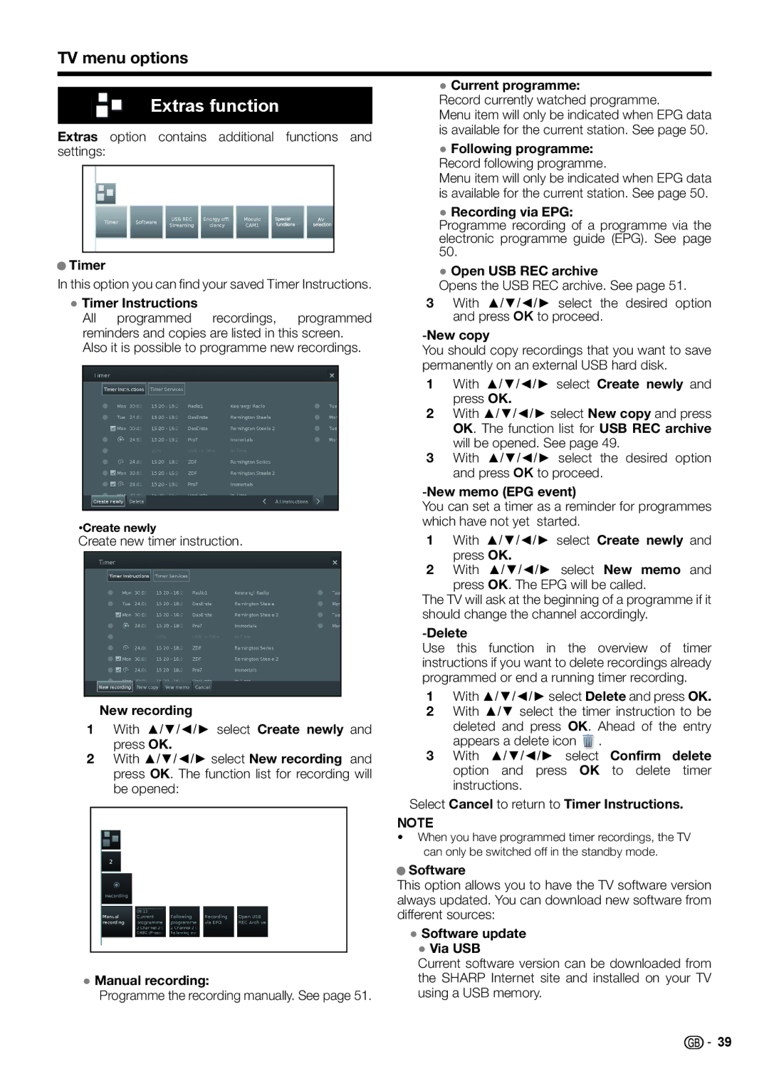 Sharp LCD COLOUR TELEVISION operation manual Extras function 