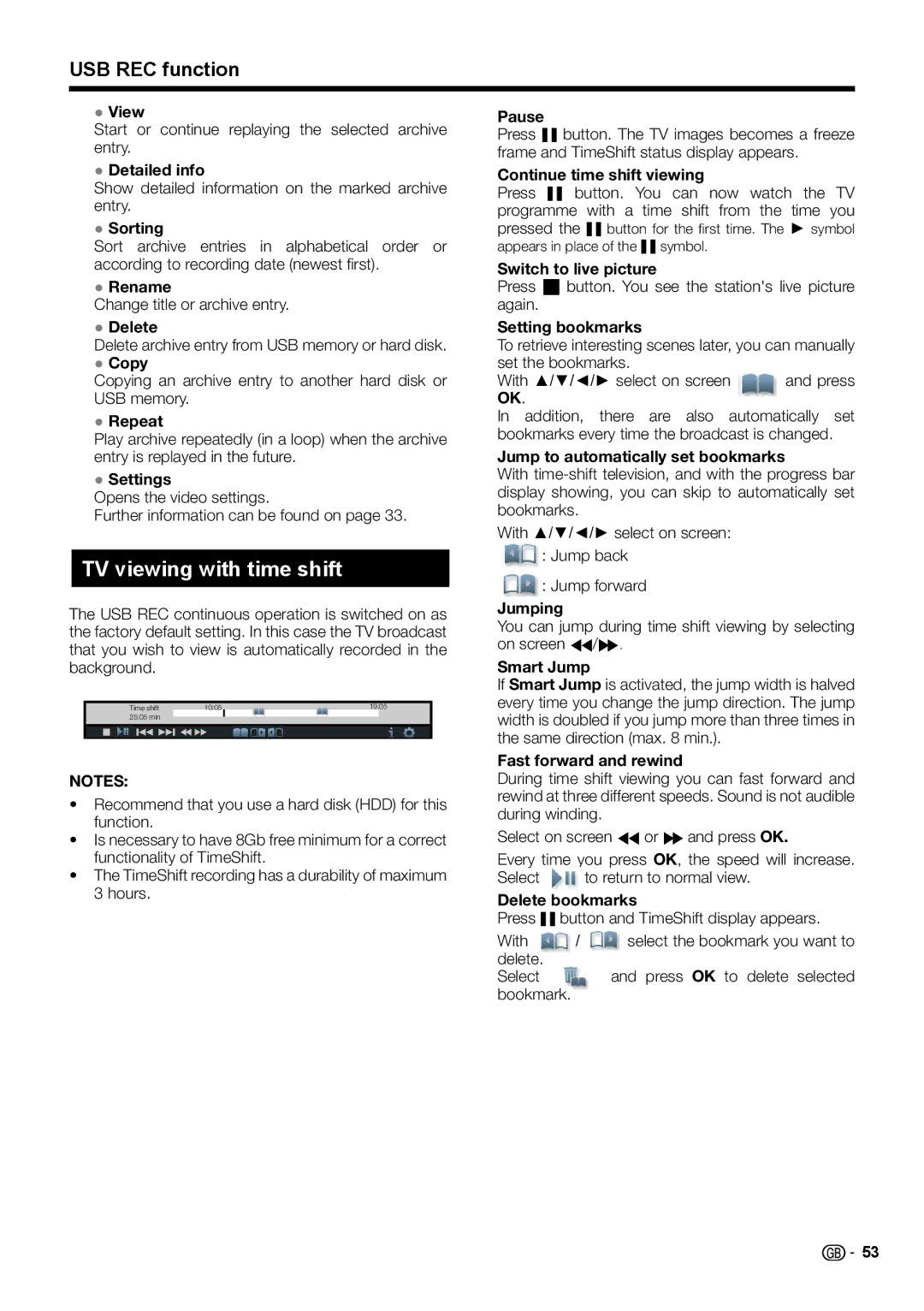 Sharp LCD COLOUR TELEVISION operation manual TV viewing with time shift 