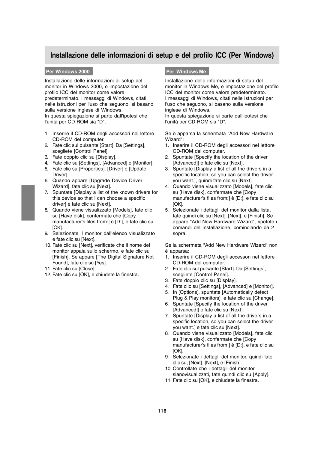 Sharp LL-172G, LL-172A operation manual Per Windows Per Windows Me, 116 