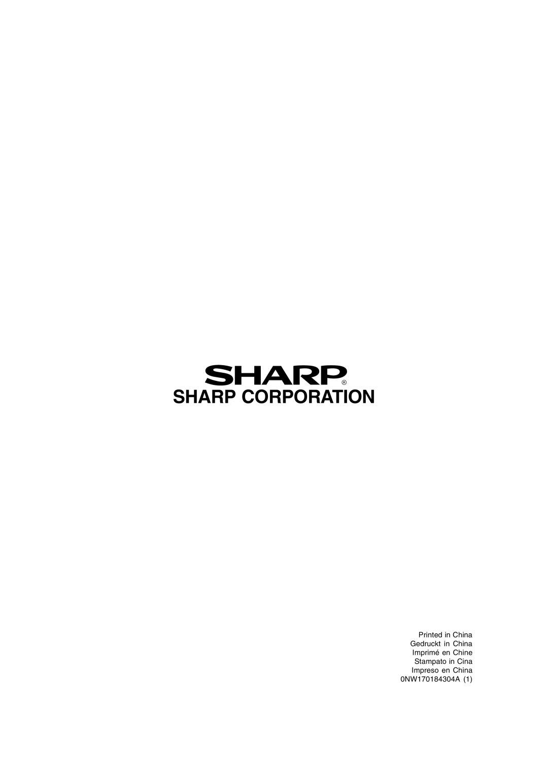 Sharp LL-172G, LL-172A operation manual Sharp Corporation 