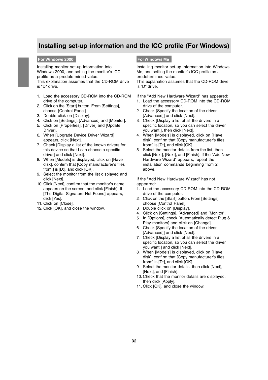 Sharp LL-172G, LL-172A operation manual For Windows For Windows Me 