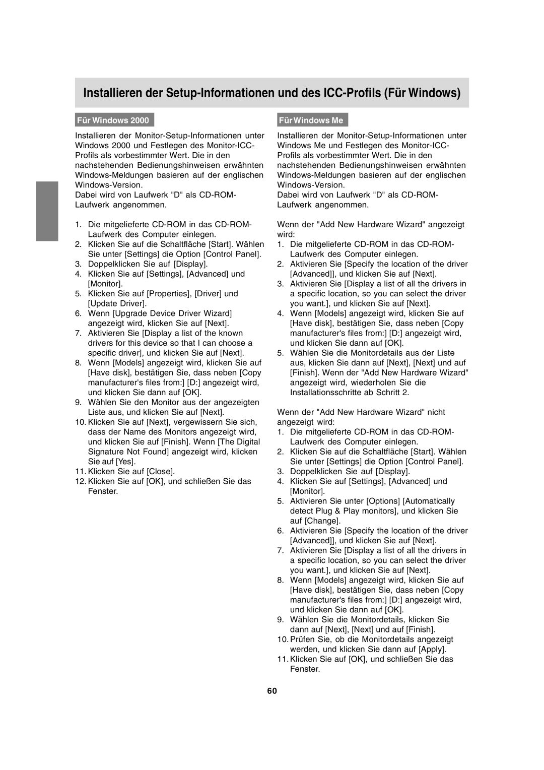 Sharp LL-172G, LL-172A operation manual Für Windows Für Windows Me 