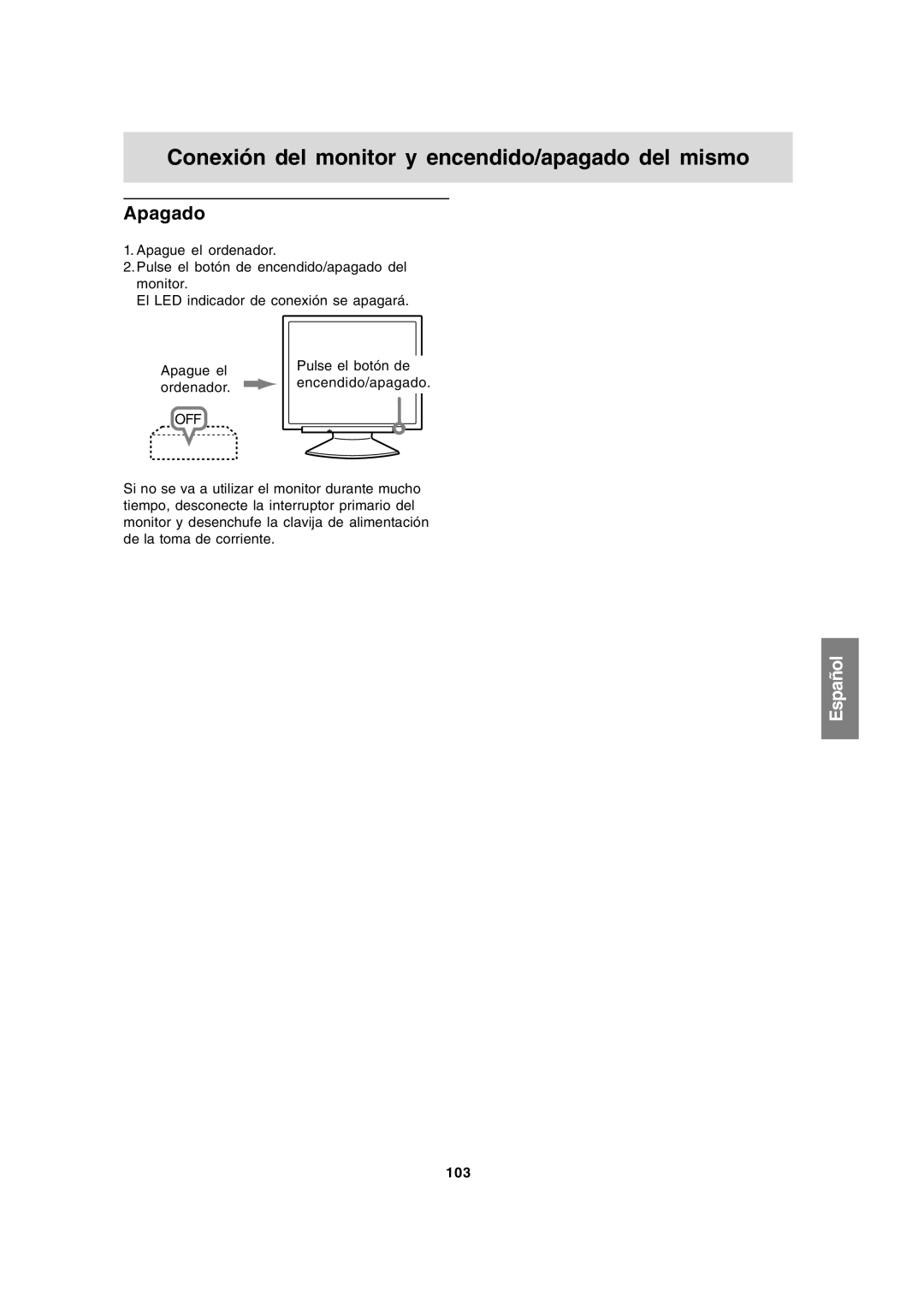 Sharp LL-191A operation manual Apagado, 103 