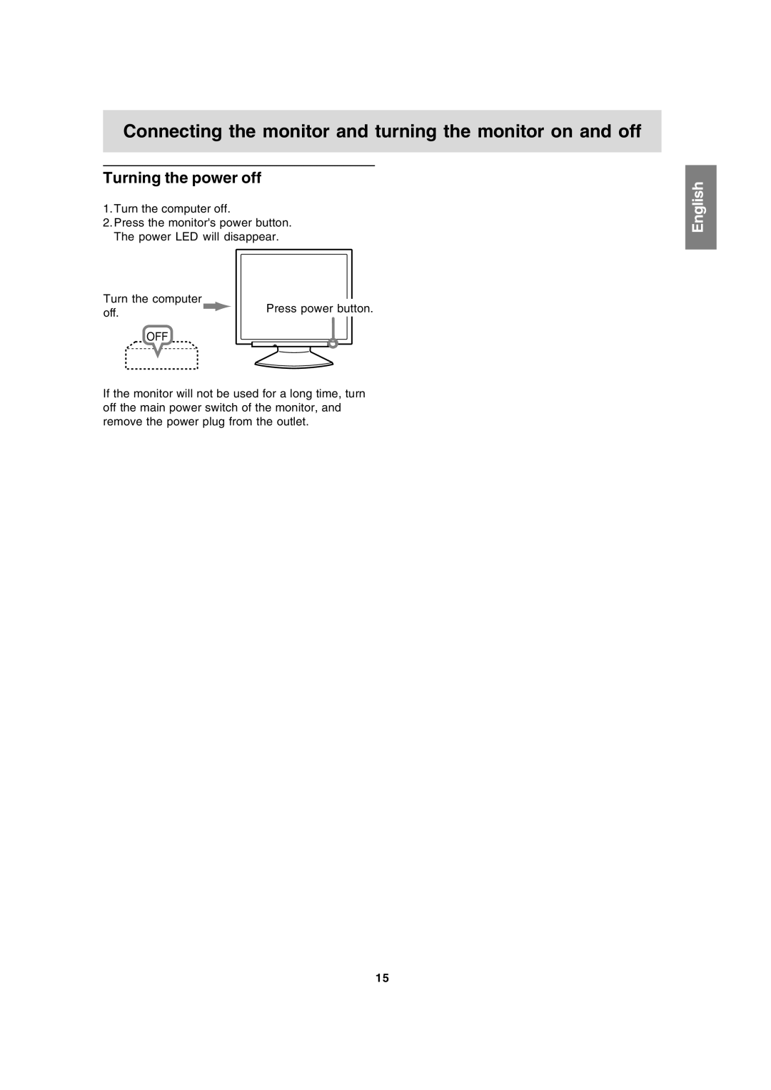 Sharp LL-191A operation manual Turning the power off, Off 