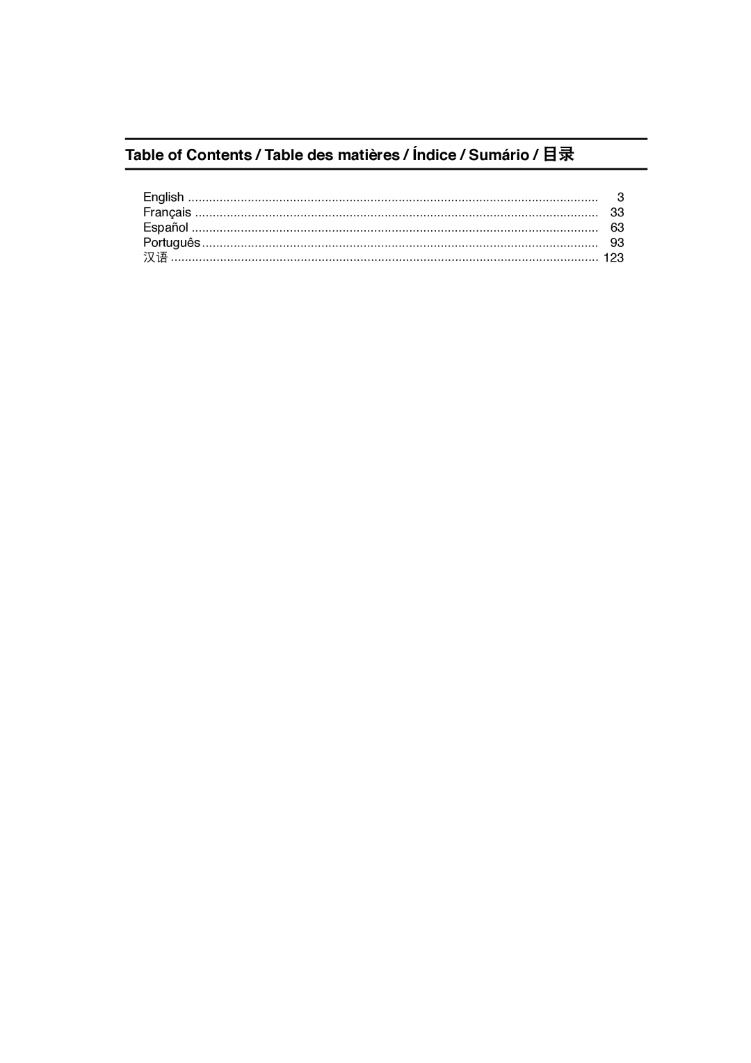 Sharp LL-H1813 operation manual Table of Contents / Table des matières / Índice / Sumário 