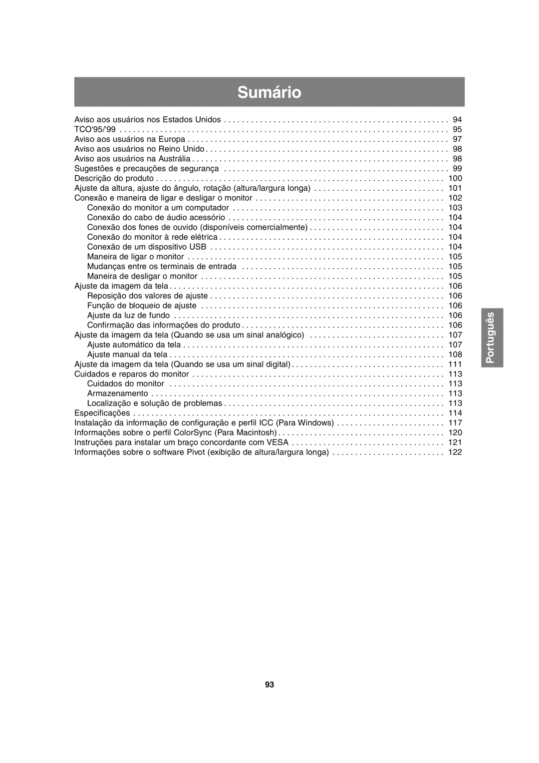 Sharp LL-H1813 operation manual Sumário 