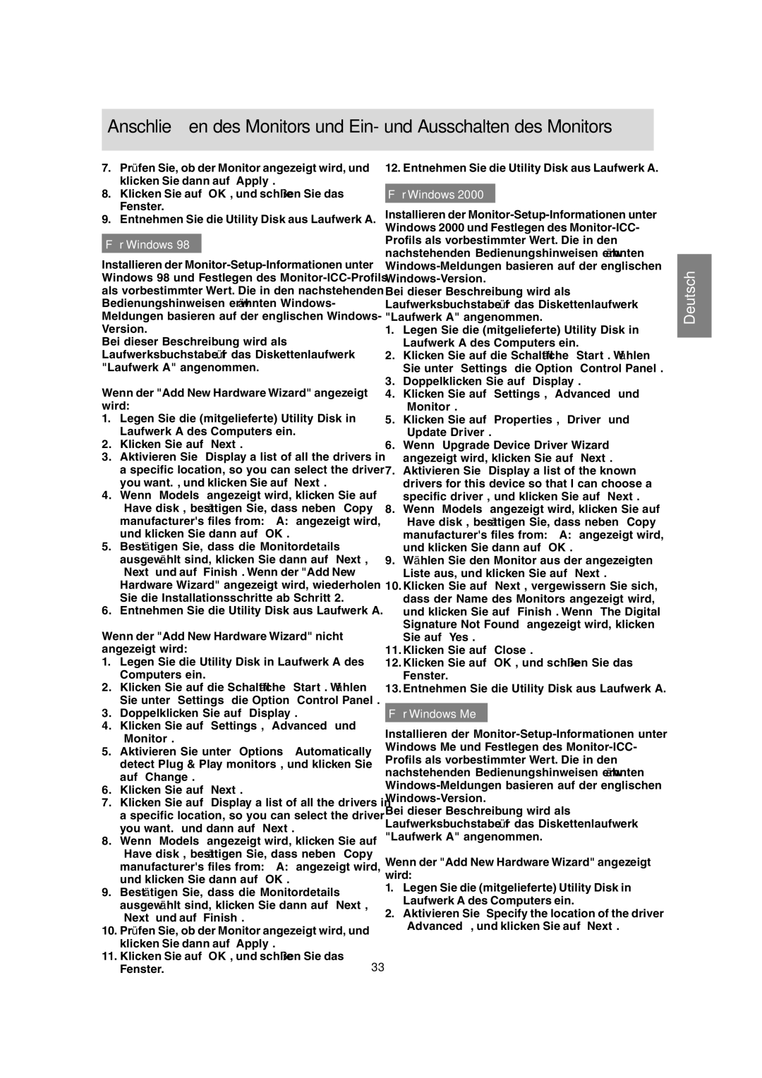 Sharp LL-T15A4 operation manual Für Windows Me 