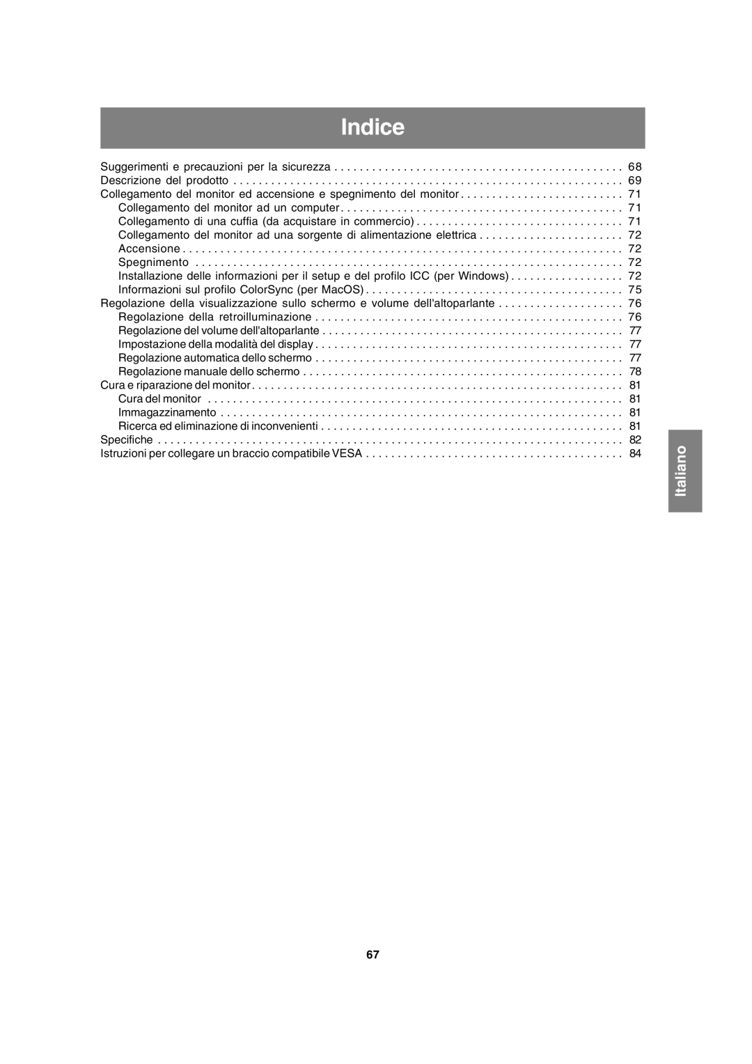 Sharp LL-T15A4 operation manual Indice 