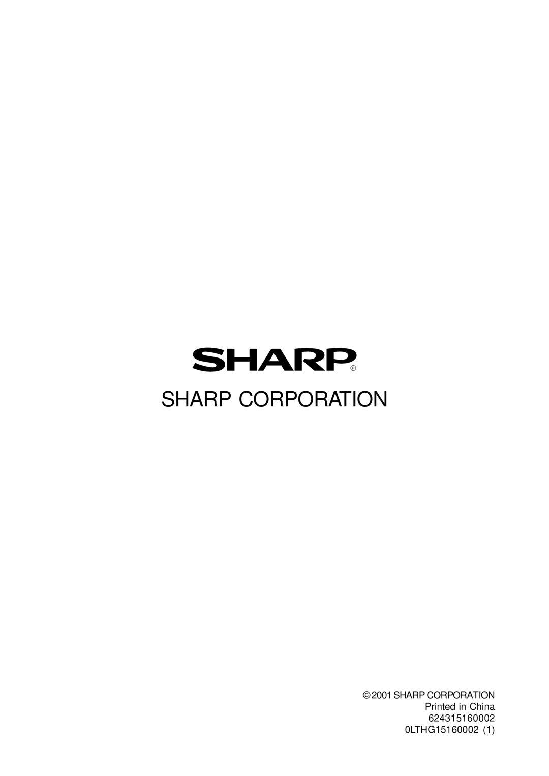 Sharp LL-T15S1 operation manual Sharp Corporation 