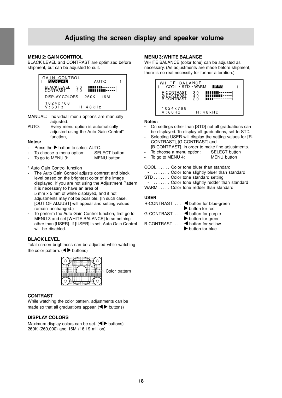 Sharp LL-T15S1 operation manual Black Level 