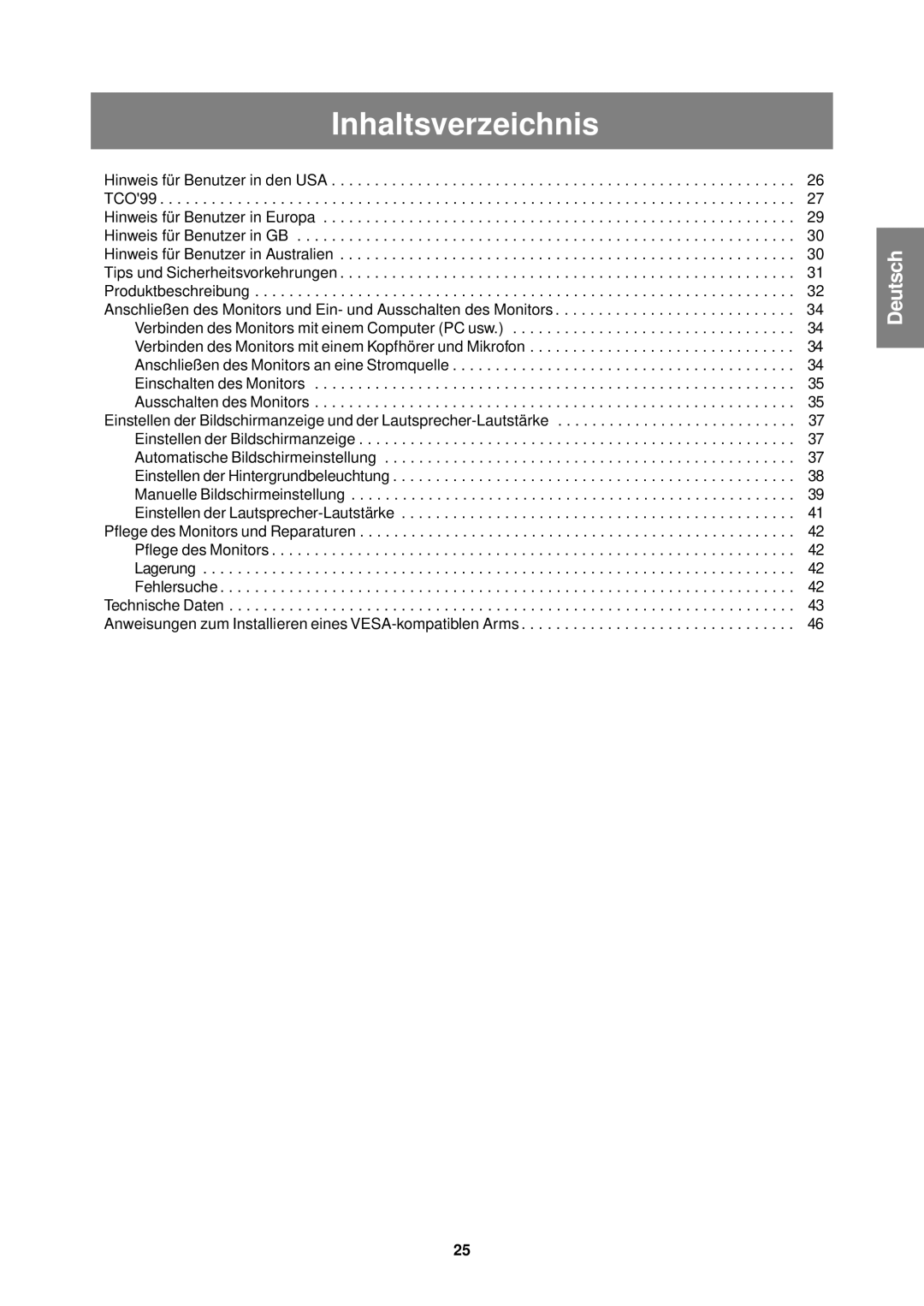 Sharp LL-T15S1 operation manual Inhaltsverzeichnis 