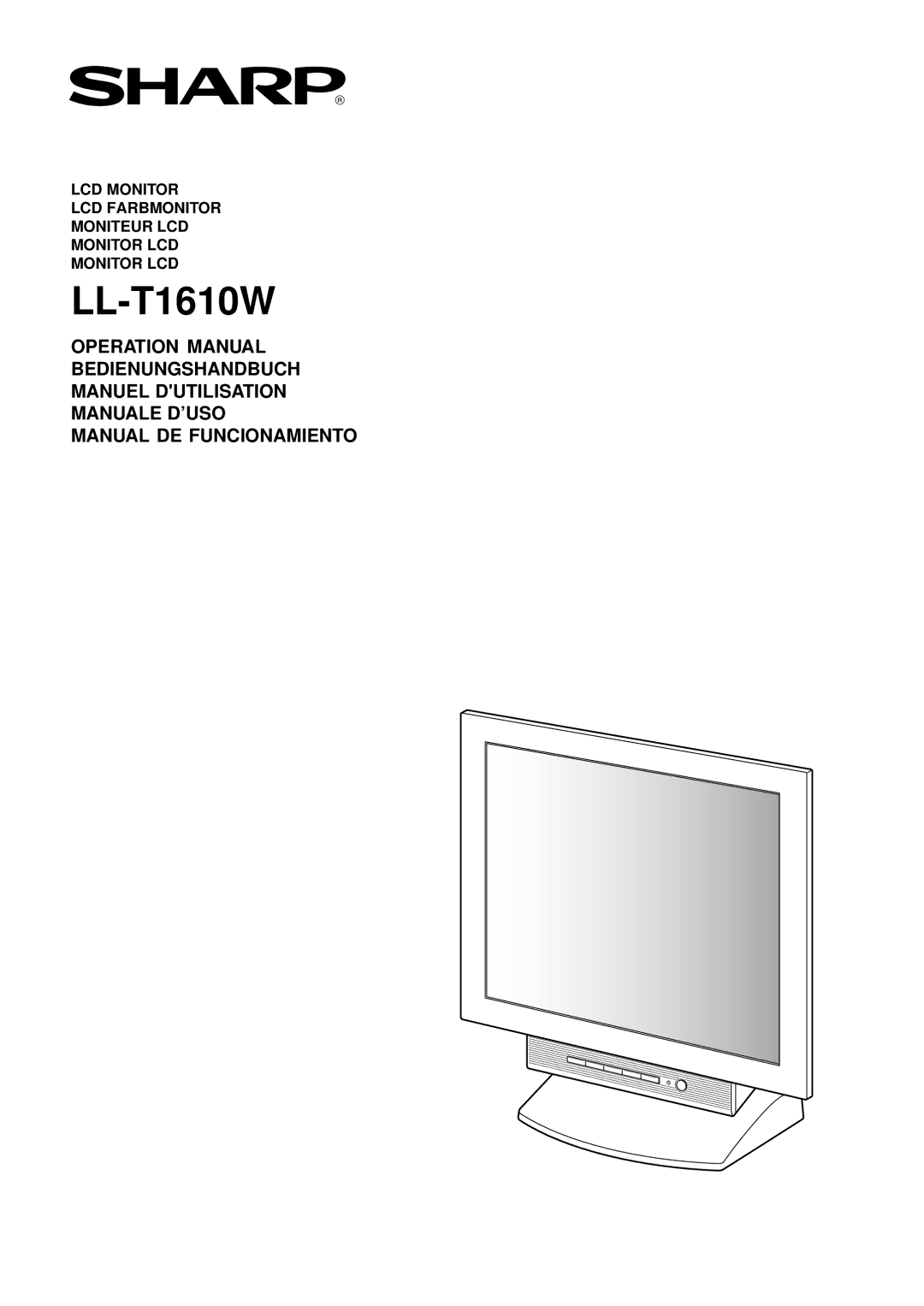 Sharp LL-T1610W operation manual 