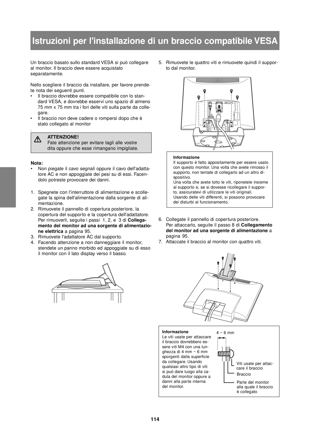 Sharp LL-T1610W operation manual 114, Informazione 