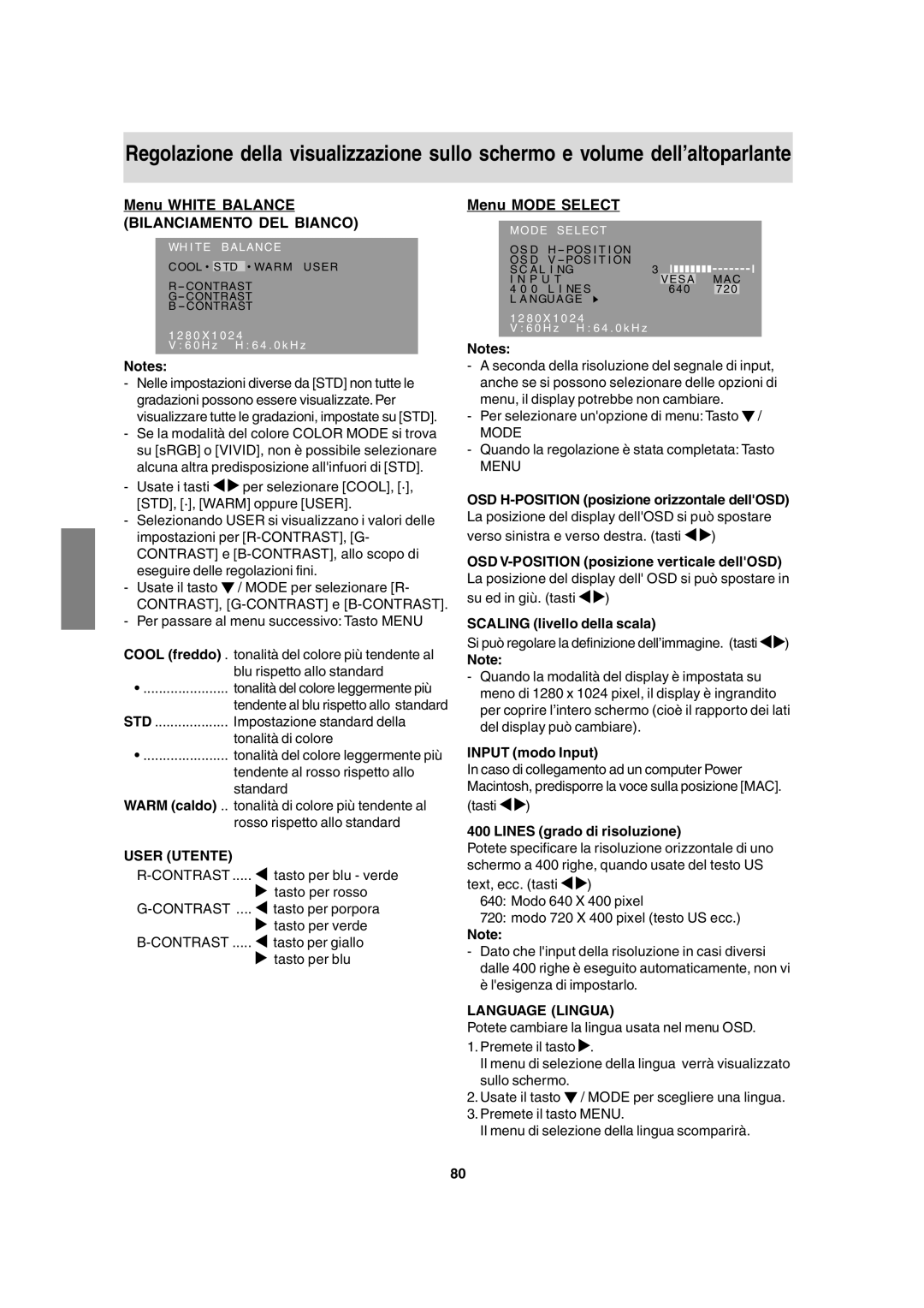 Sharp LL-T17A3 operation manual Menu White Balance, Menu Mode Select 