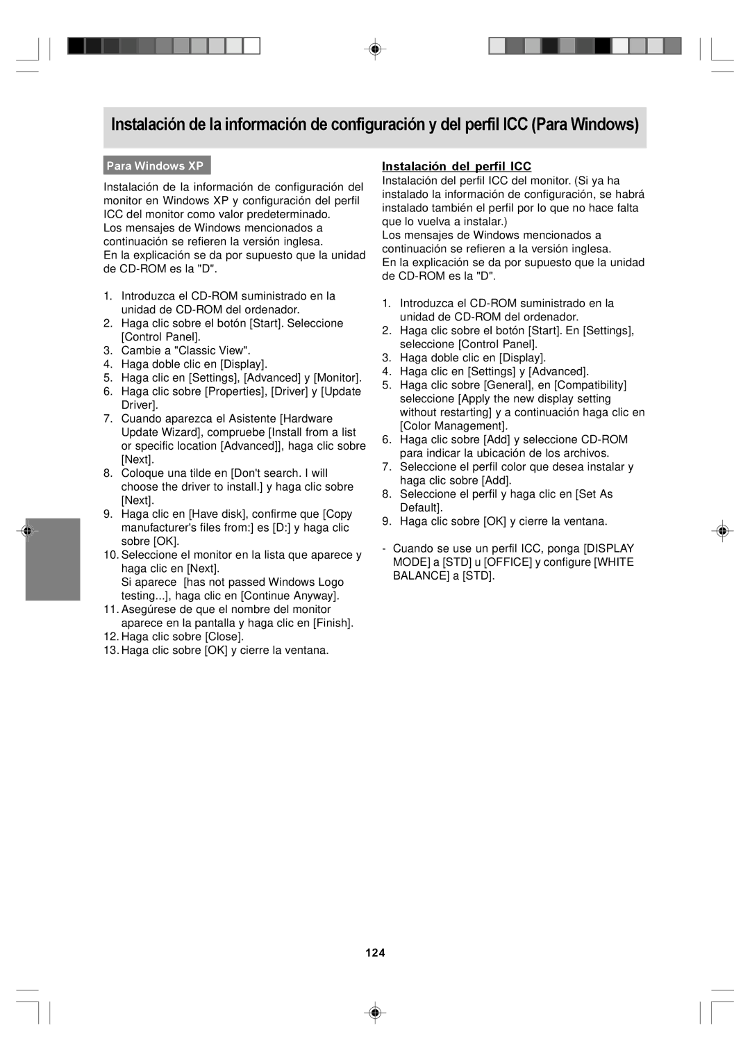 Sharp LL-T17A4, LL-T17D4 operation manual Para Windows XP, 124 