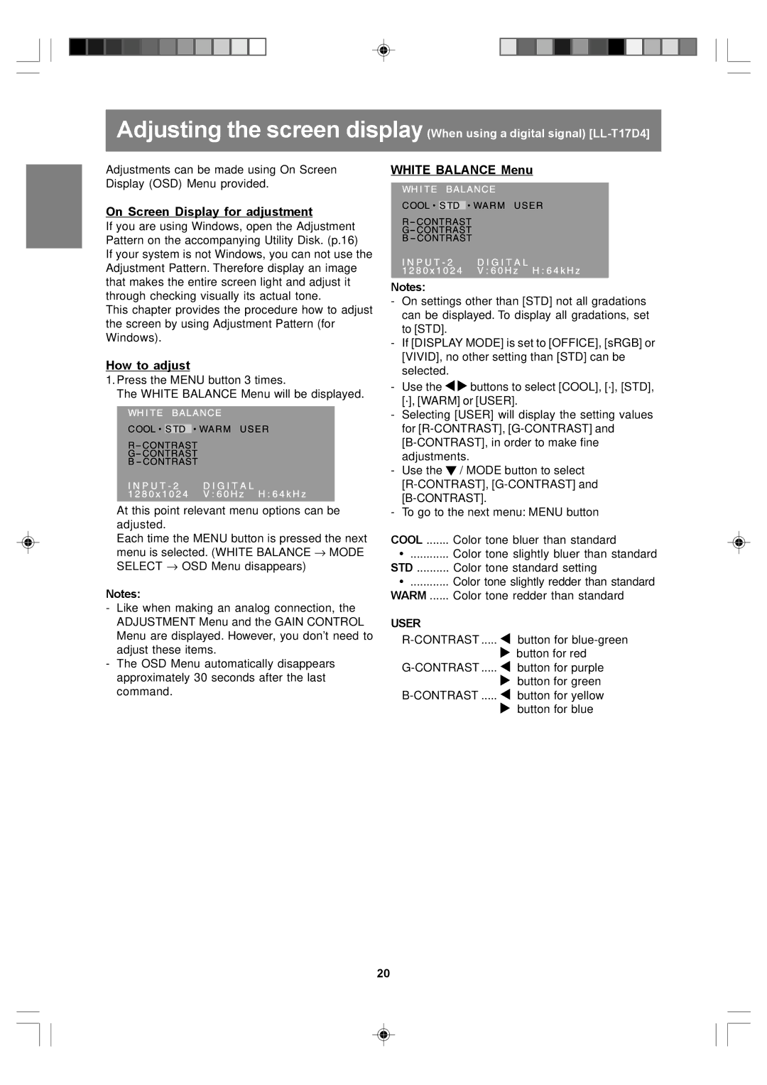 Sharp LL-T17A4, LL-T17D4 operation manual Button for blue-green 