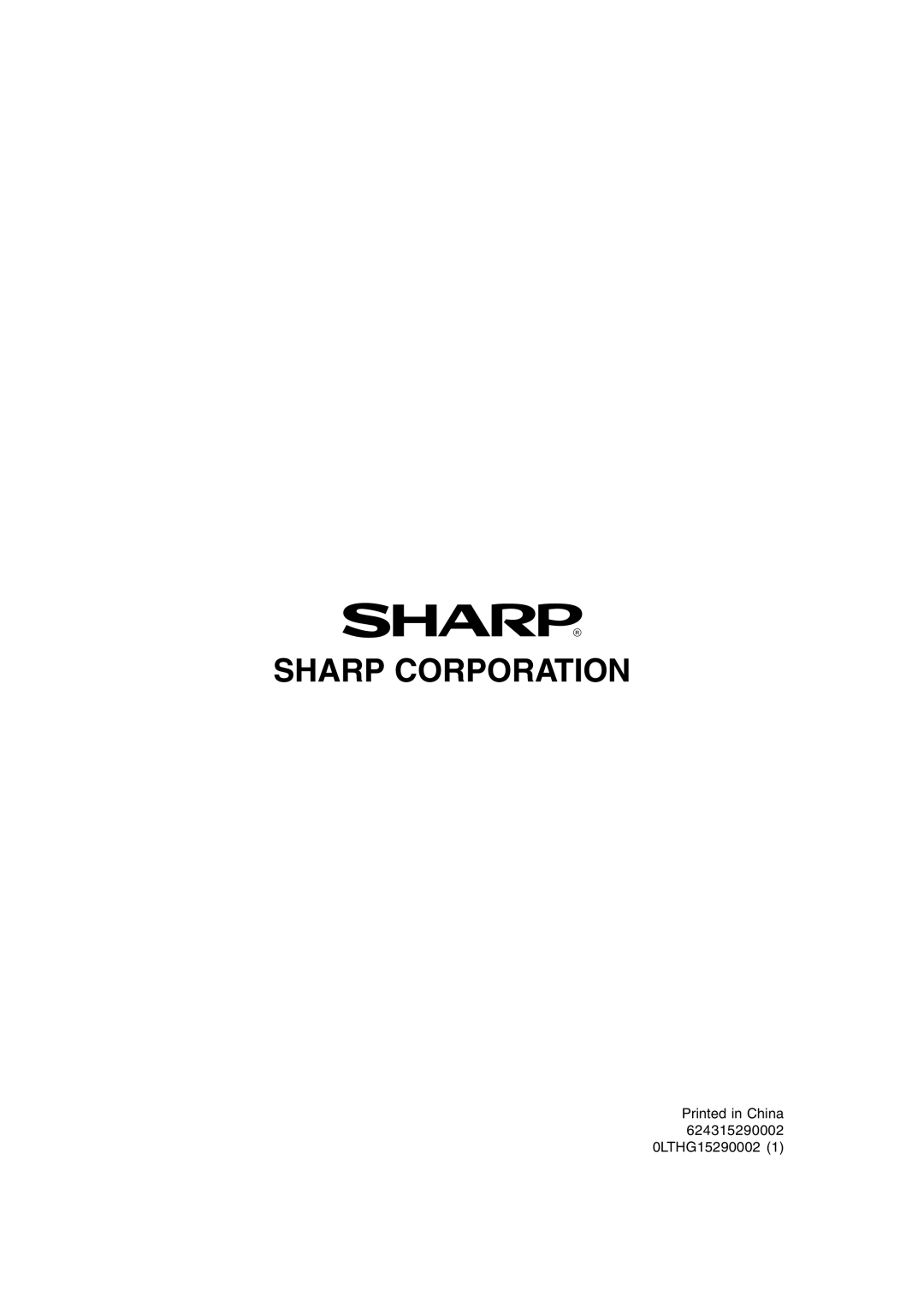 Sharp LL-T1803-H operation manual Sharp Corporation 