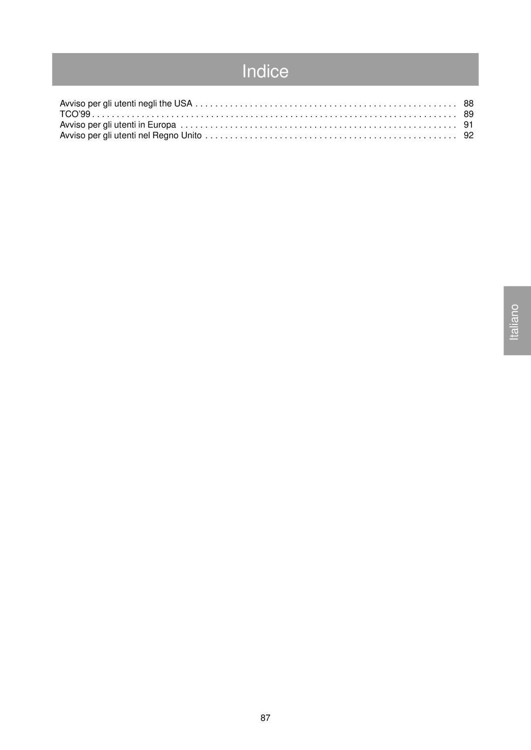 Sharp LL-T1811W operation manual Indice 