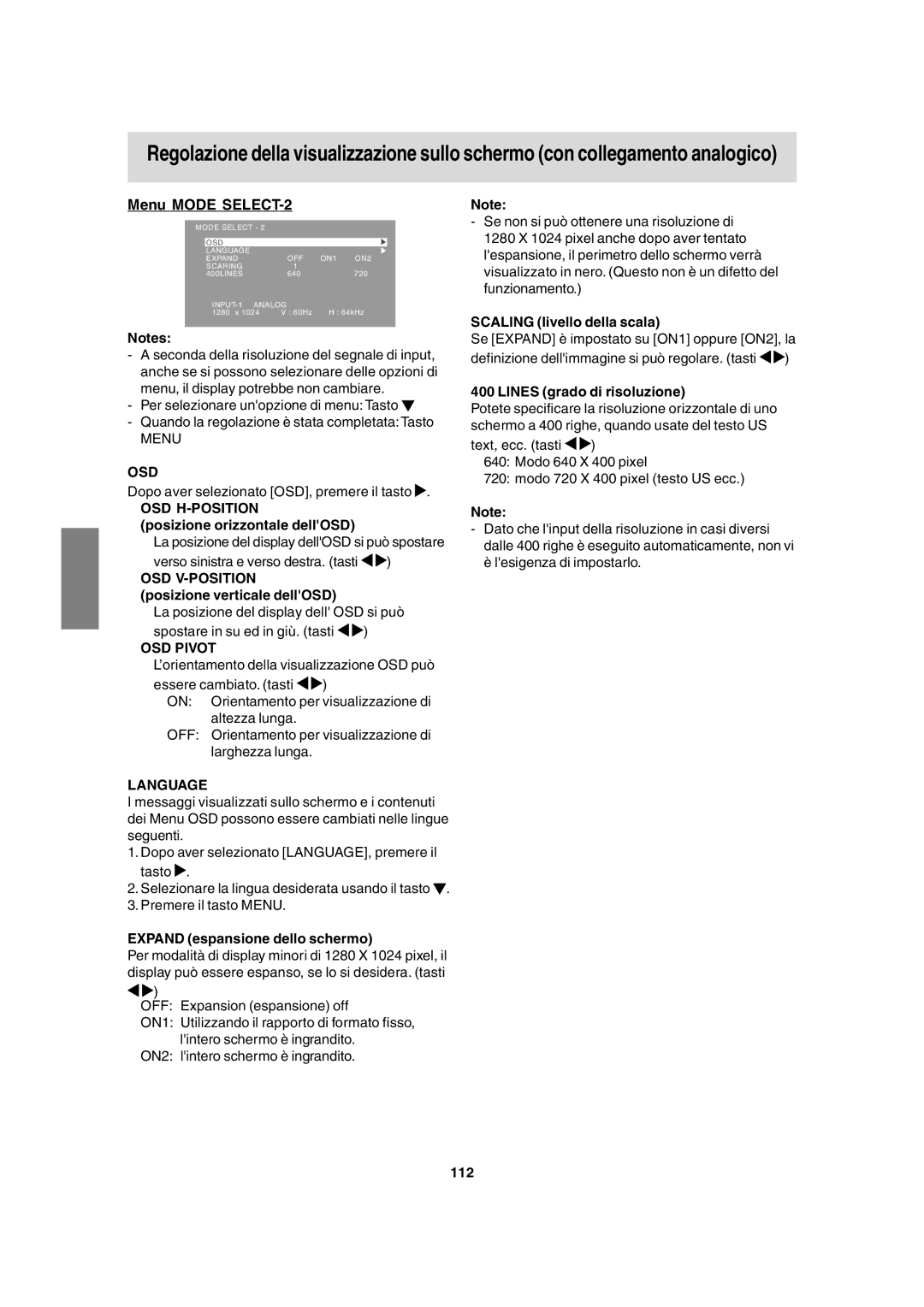 Sharp LL-T1815 operation manual Osd H-Position, Osd V-Position 