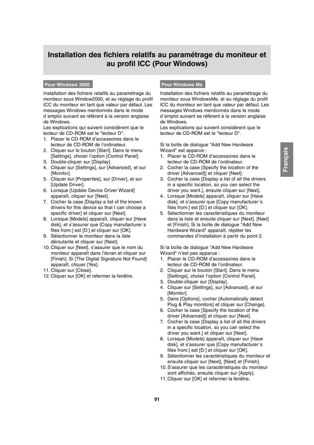 Sharp LL-T1815 operation manual Pour Windows Me 