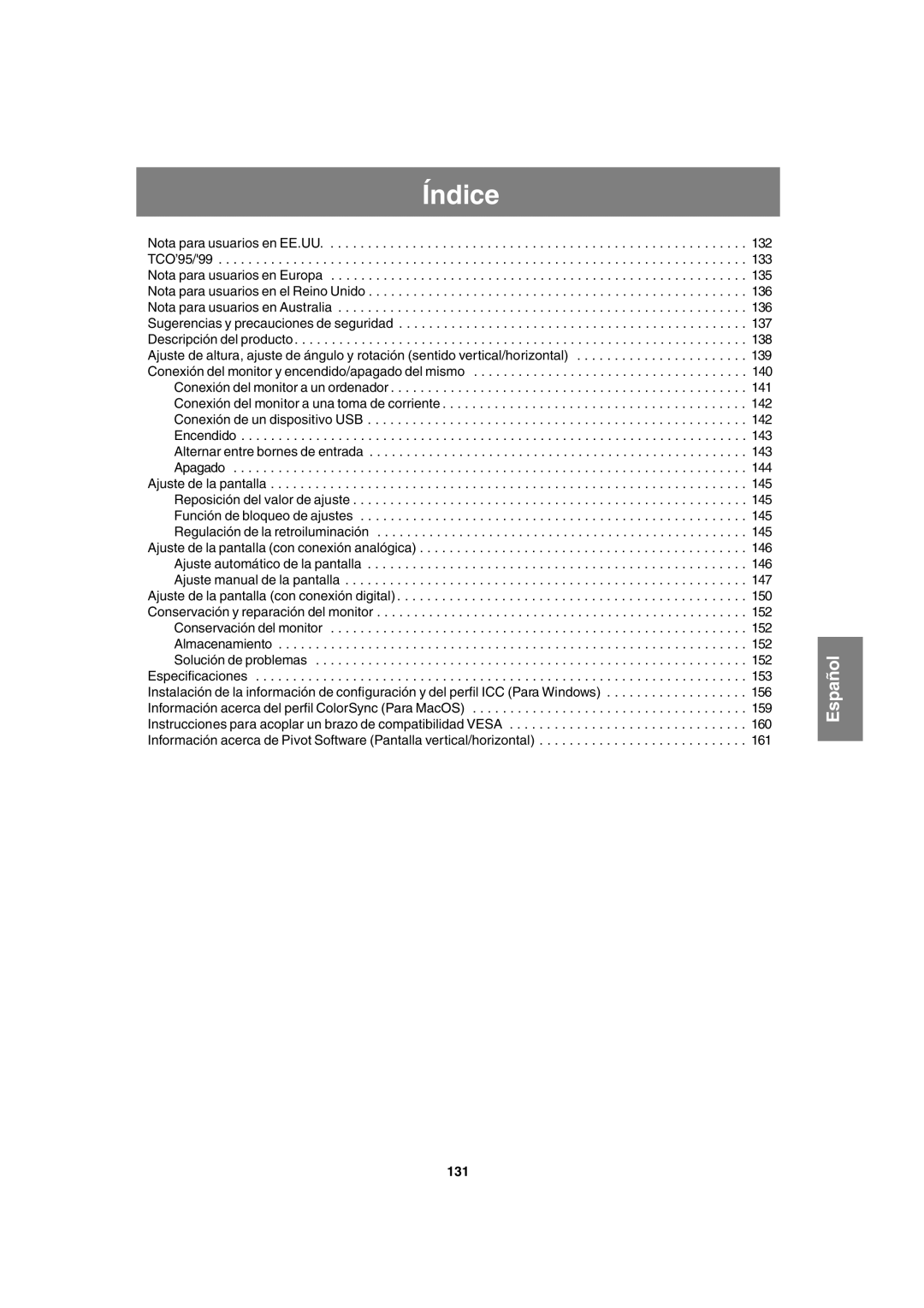 Sharp LL-T1820-B operation manual Índice, 131 