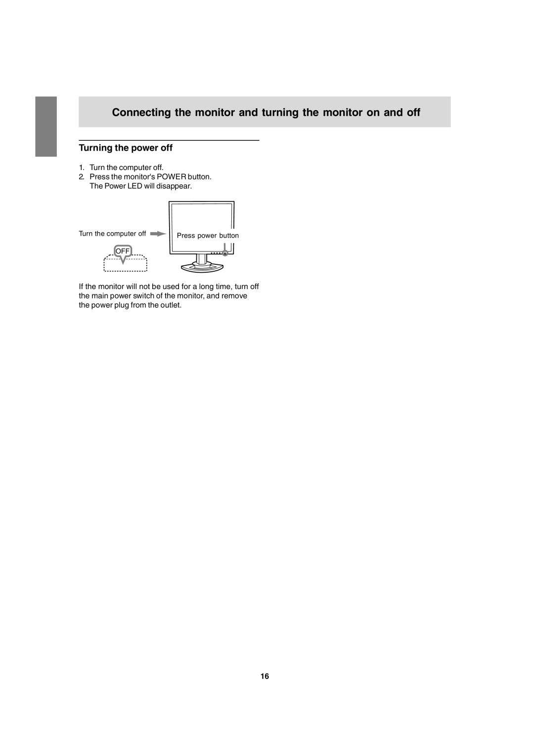 Sharp LL-T1820-B operation manual Turning the power off 