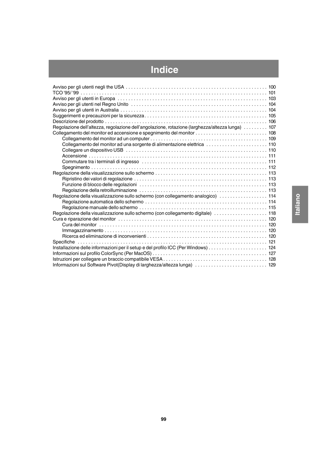 Sharp LL-T1820-B operation manual Indice 