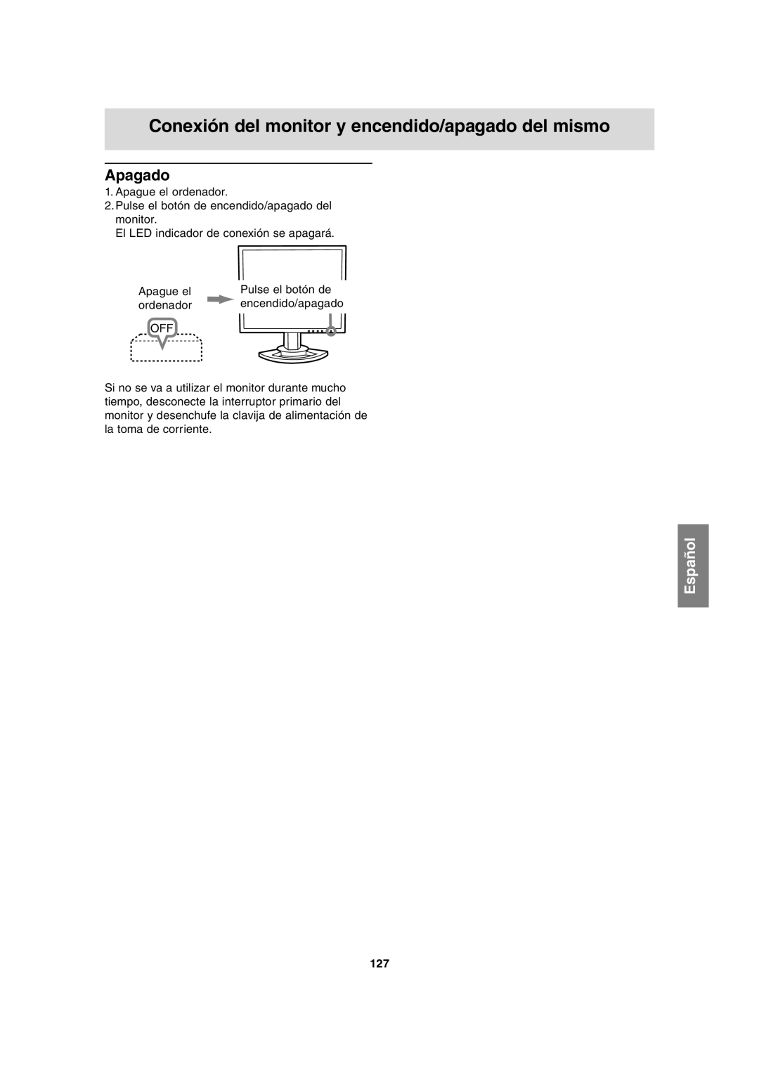 Sharp LL-T2020 operation manual Apagado, 127 