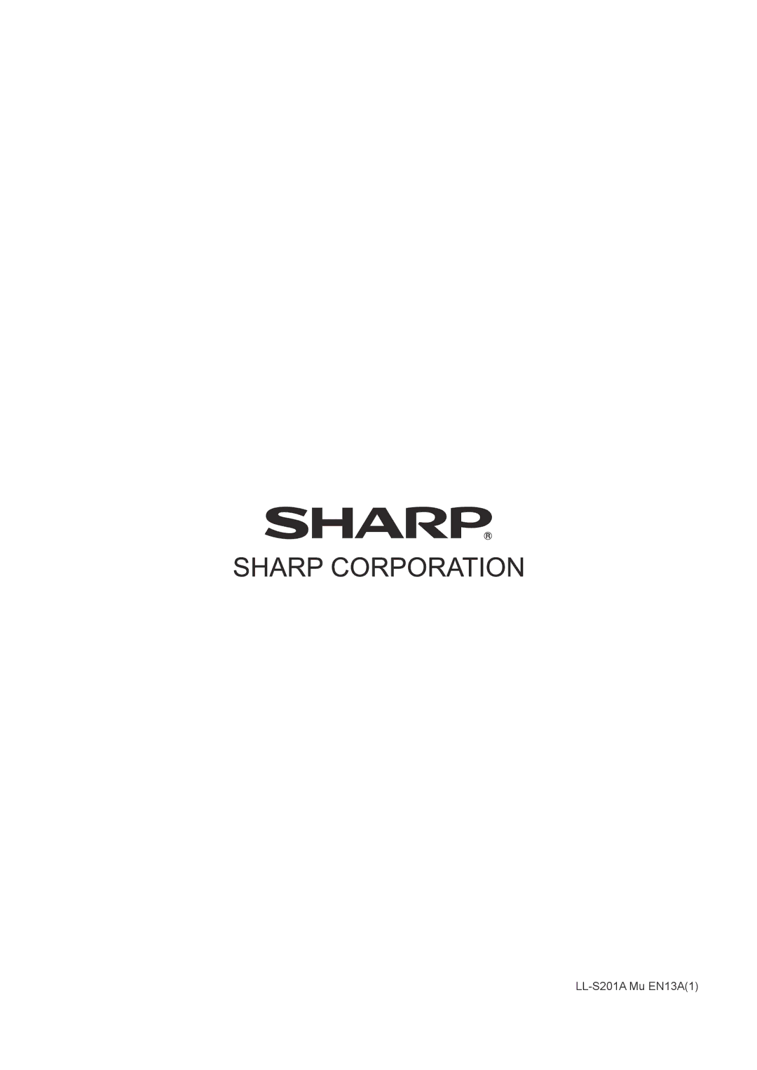 Sharp LLS201A operation manual LL-S201A Mu EN13A1 