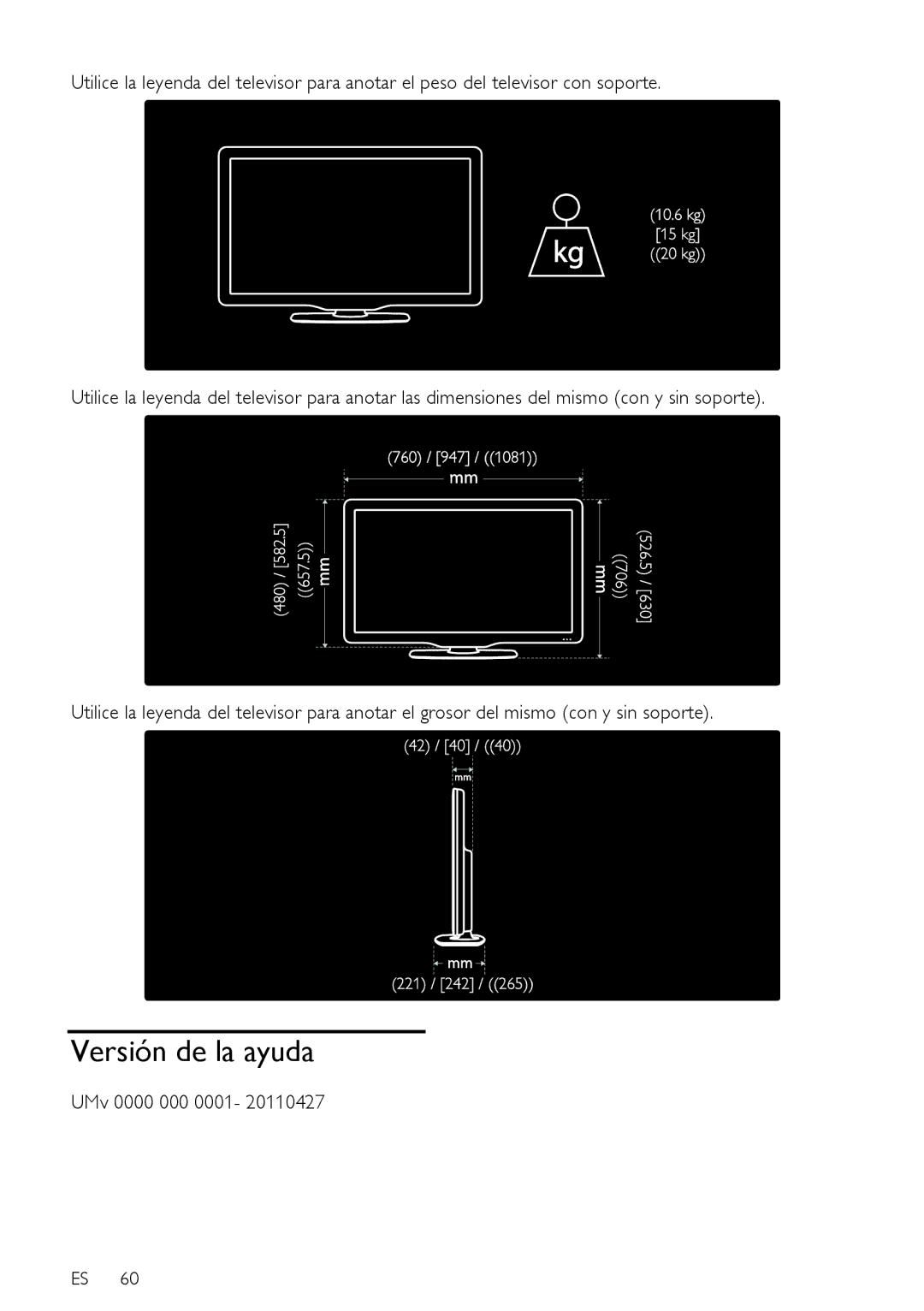 Sharp LE630RU, LX632E, LX630E, LU630E, LU632E, LE630E, LE632E, LE631E manual Versión de la ayuda, UMv 0000 000 0001 