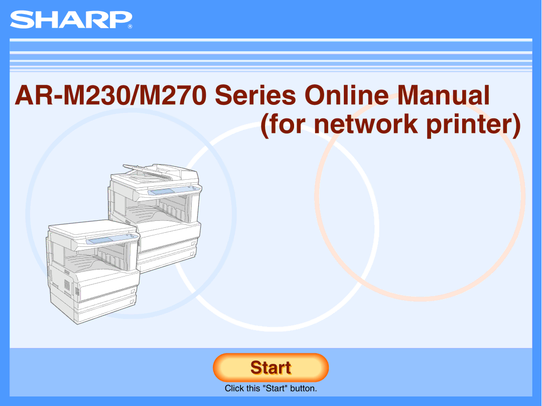 Sharp manual AR-M230/M270 Series Online Manual for network printer 