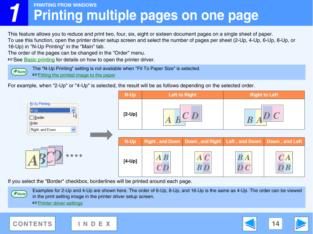 Sharp M270, AR-M230 manual Printing multiple pages on one 