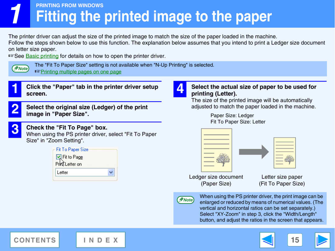 Sharp AR-M230, M270 manual Fitting the printed image to the paper 