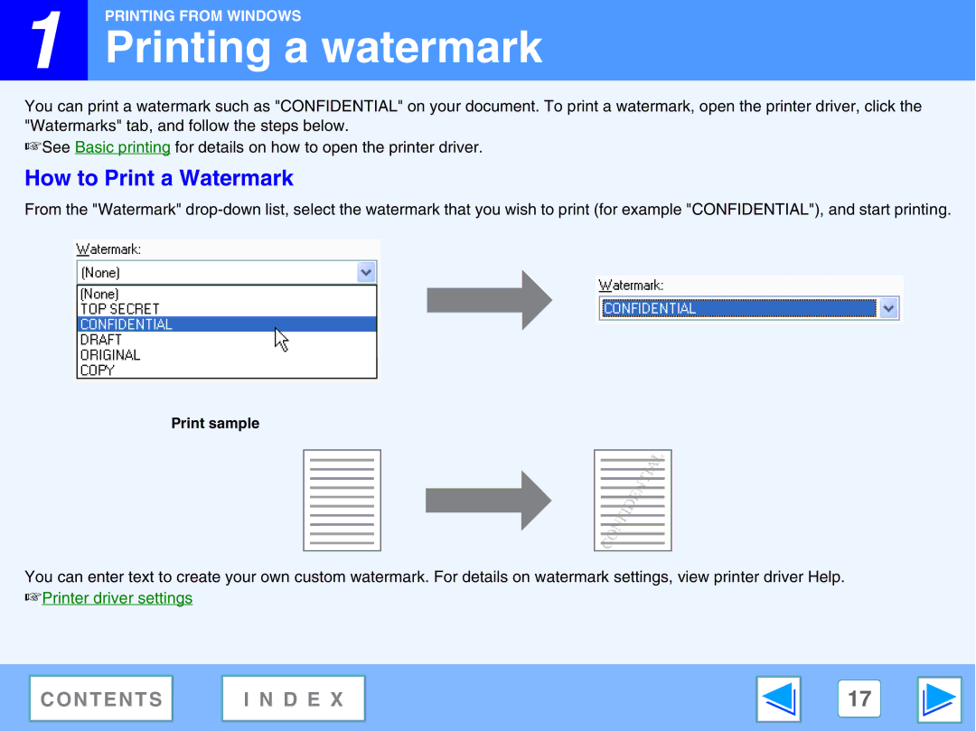 Sharp AR-M230, M270 manual Printing a watermark, How to Print a Watermark 