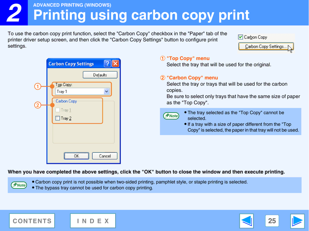 Sharp AR-M230, M270 manual Printing using carbon copy print, Carbon Copy menu 